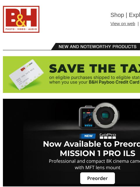 bhphotovideo newsletter: Preorder GoPro 8K Camera, ZWO Telescope, Apple Mac...