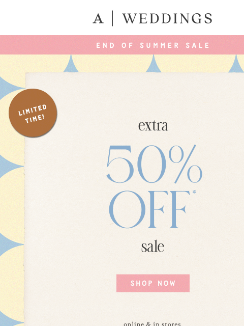 anthropologie newsletter: FYI, take an Extra 50% Off