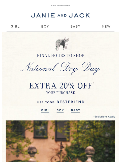 janieandjack newsletter: 🐾 Final hours: use code BESTFRIEND