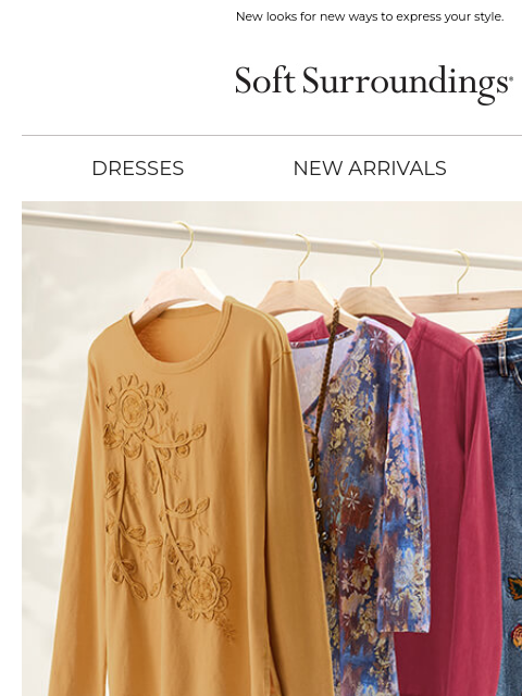 softsurroundings newsletter: Fall Arrivals, Rich in Detail