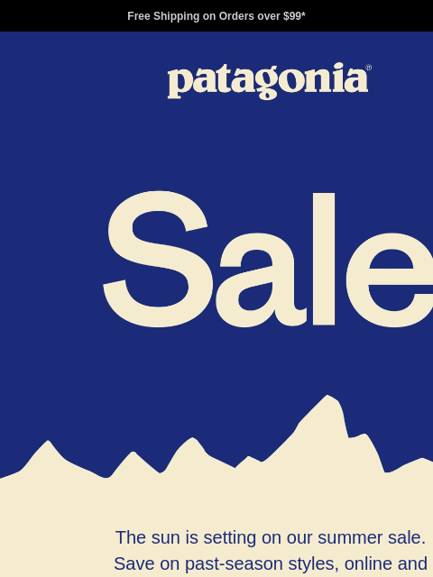 patagonia newsletter: Our 50% off sale is winding down