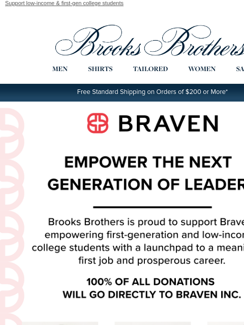 brooksbrothers newsletter: Support BRAVEN: empowering the next generation of ...