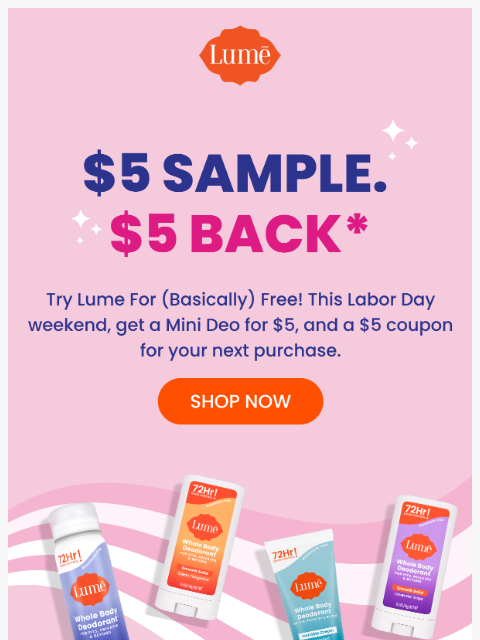 lumedeodorant newsletter: 💥 Try Lume Risk Free, This Weekend Only 💥