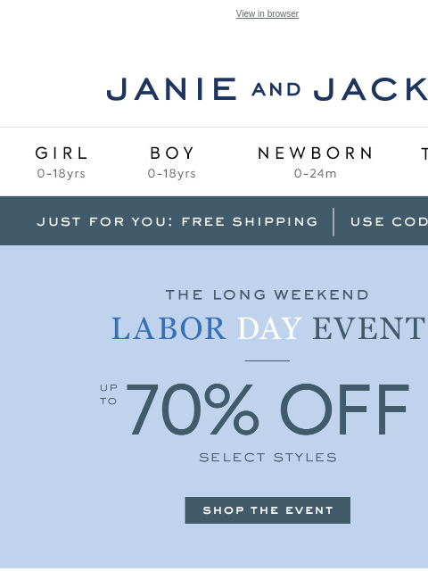 janieandjack newsletter: FYI: up to 70% off sundresses & more