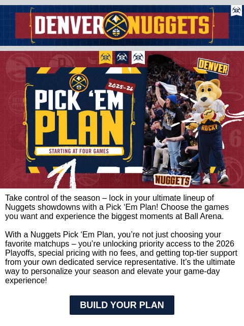 thedenvernuggets newsletter: Denver Nuggets Pick ‘Em Plan is HERE – Build Yours...