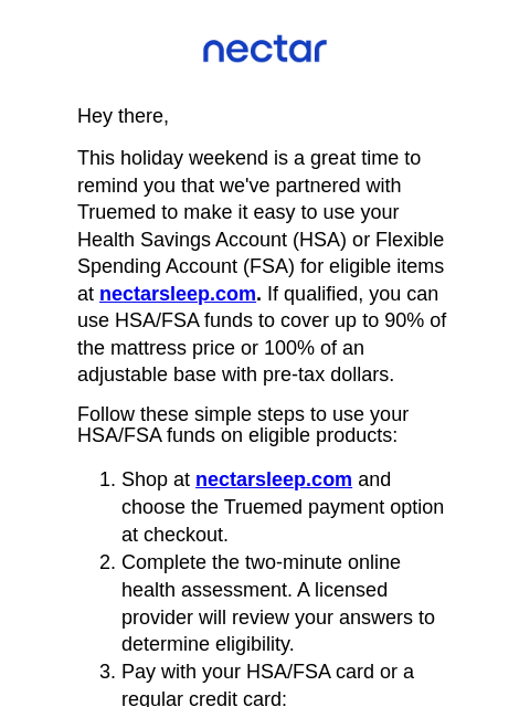 nectarsleep newsletter: Not Just for Meds 💊! Use Your HSA/FSA for Better ...