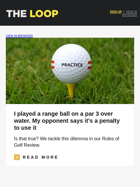 golfdigest newsletter: A range ball dilemma, tour pro buys $20 training a...