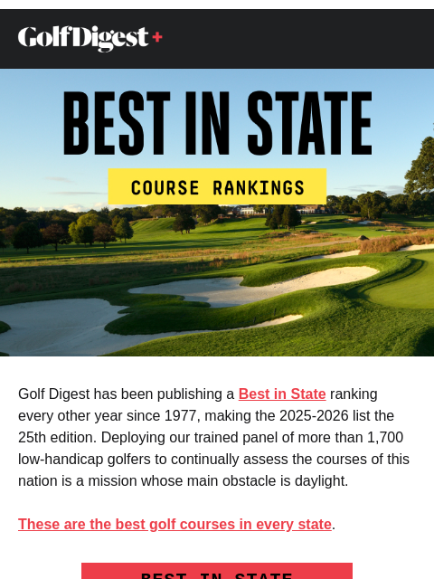 golfdigest newsletter: How many Best in State courses have you played?