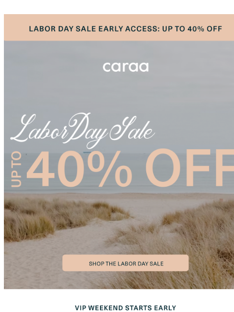 caraa newsletter: VIP weekend savings (just for you)
