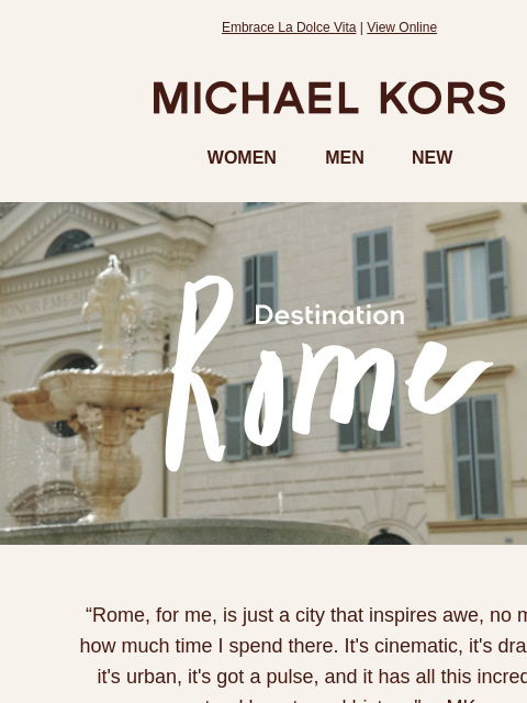 michaelkorsmail newsletter: Our Guide To Rome Will Inspire Your Next Trip