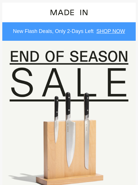 madeincookware newsletter: Up to 25% Off Chef-Trusted Knives