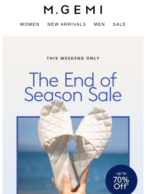 mgemi newsletter: The End of Season Sale Starts Now!