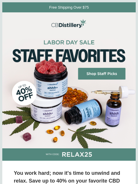thecbdistillery newsletter: Save Up to 40% on Our Favorites