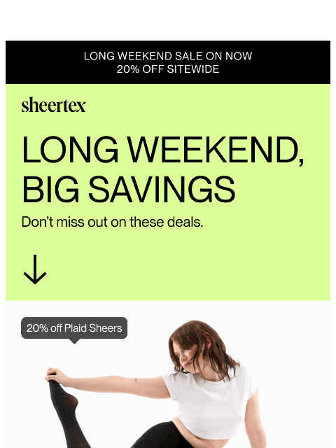 sheertex newsletter: RIPS ARE OUT, 20% IS IN