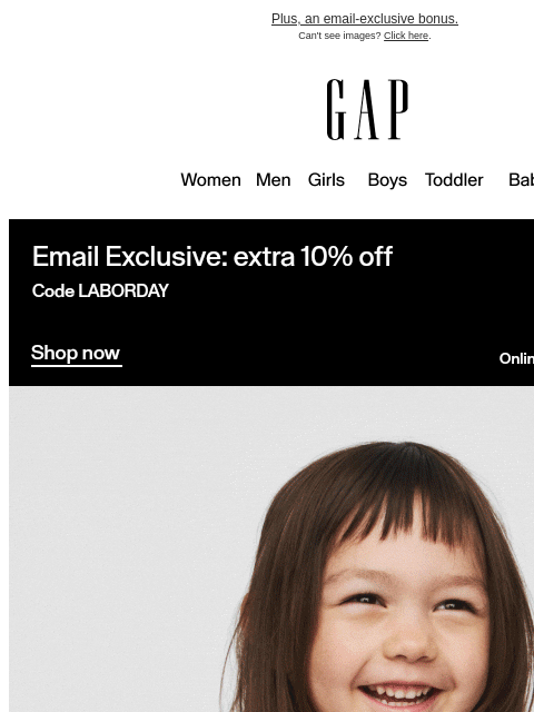 gap newsletter: Our best new dresses + shirts are 50% off