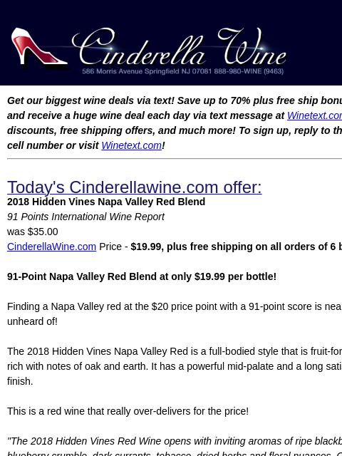 winelibrary newsletter: 2018 Hidden Vines Napa Valley Red Blend (91 IWR) F...