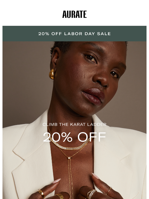 auratenewyork newsletter: 20% OFF GOALS