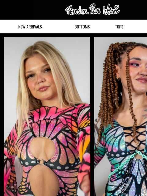 freedomravewear newsletter: Fly Away: Butterfly Styles
