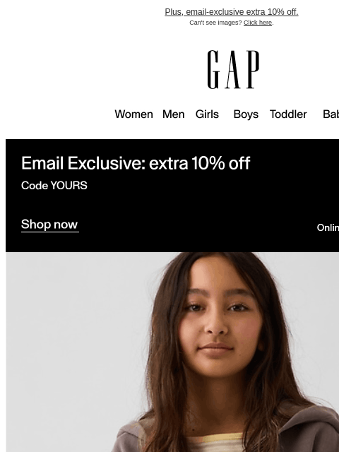 gap newsletter: Your final invitation — up to 50% off kids' must-h...