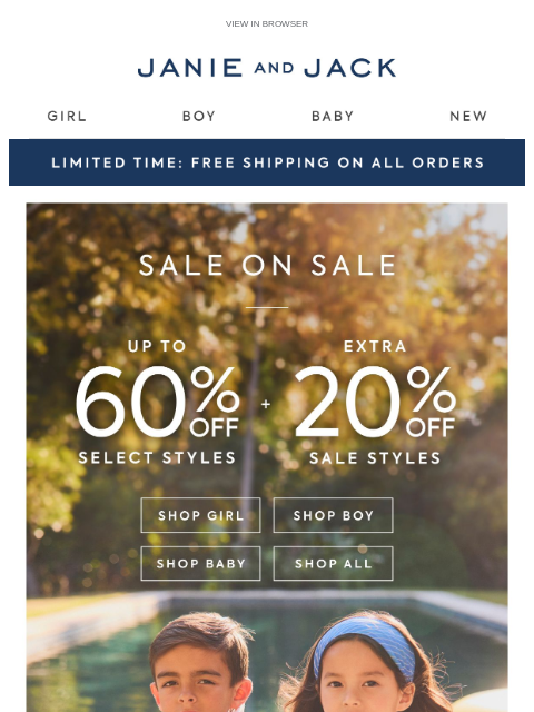 janieandjack newsletter: Up to 60% off so many summer styles