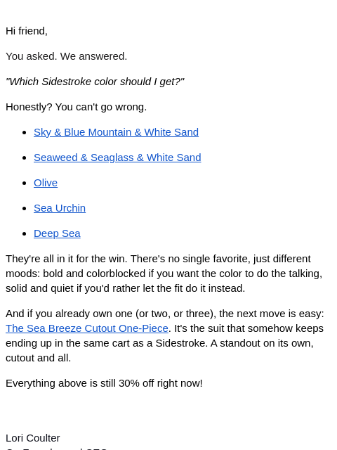summersalt newsletter: We couldn't pick just one