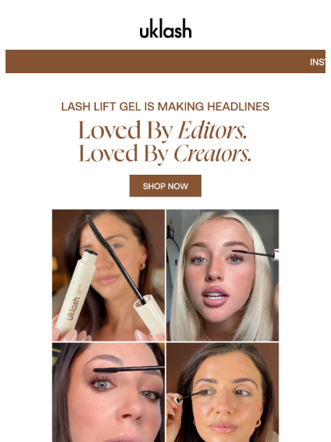 uklash newsletter: Editors & creators NEW fav! From Lorna Luxe to She...