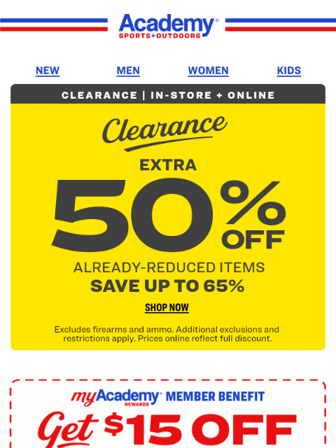 academy newsletter: CLEARANCE: Up to 65% Off Right Now