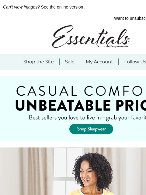 essentialsshop newsletter: Find Your New Favorite Sleepwear