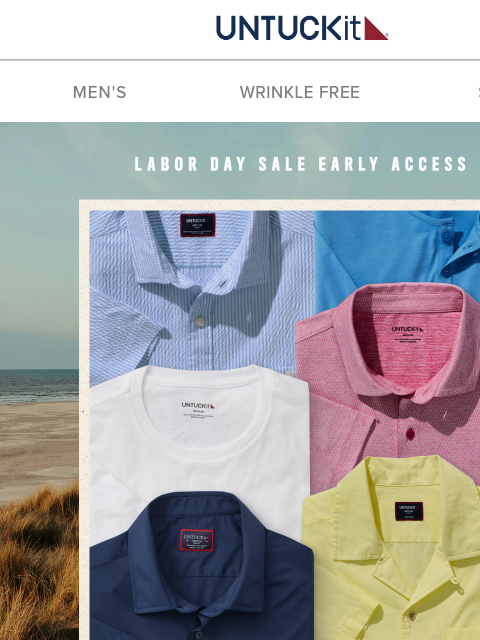 untuckit newsletter: Labor Day Early Access Starts Now