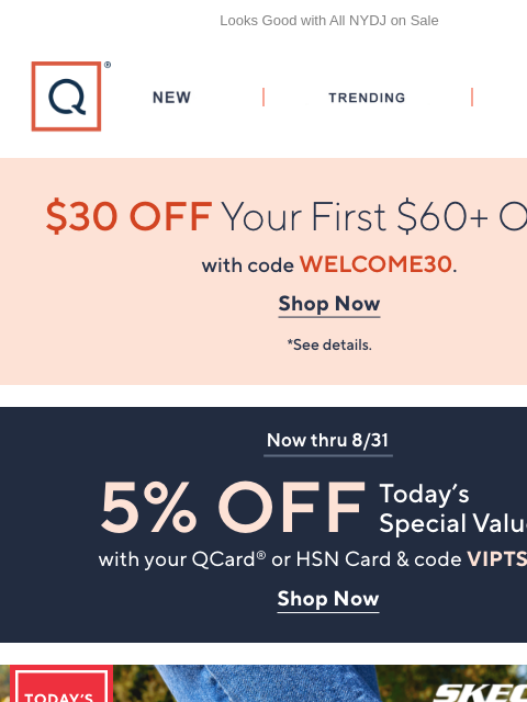 qvcemail newsletter: Ahh! Effortless Skechers Slip-ins + Get $30 Off