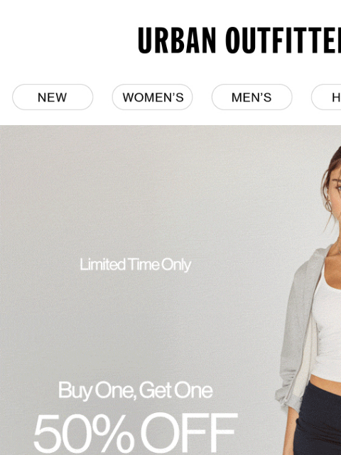 urbanoutfitters newsletter: BOGO 50% Off Athleisure, Lounge & More
