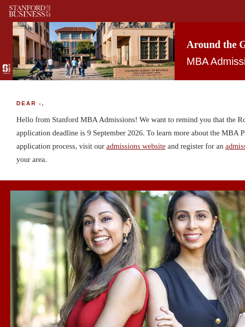 stanford newsletter: Around the GSB | August 2026