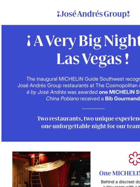 joseandres newsletter: A Star. A Bib. A Very Big Night in Las Vegas. ✨