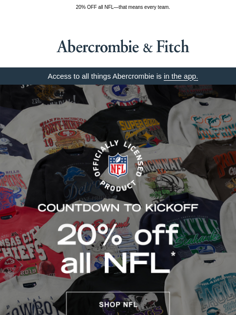 20% OFF all NFL—that means every team. ͏ ͏ ͏ ͏ ͏ ͏ ͏ ͏ ͏ ͏ ͏ ͏ ͏ ͏ ͏ ͏ ͏ ͏ ͏ ͏ ͏ ͏ ͏ ͏ ͏ ͏ ͏ ͏ ͏ ͏ ͏ ͏ ͏ ͏ ͏ ͏ ͏ ͏ ͏ ͏ ͏ ͏ ͏ ͏ ͏ ͏ ͏ ͏ ͏ ͏ ͏ ͏ ͏ ͏ ͏ ͏ ͏ ͏ ͏ ͏ ͏ ͏ ͏ ͏ ͏ ͏ ͏ ͏ ͏ ͏ ͏ ͏ ͏ ͏ ͏ ͏ ͏ ͏ ͏ ͏ ͏