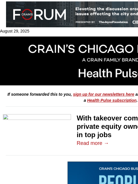 crainalerts newsletter: Sycamore installs its own Walgreens leaders