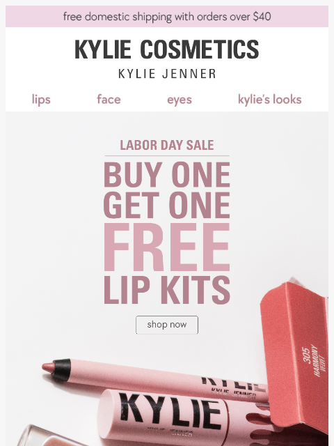 kyliecosmetics newsletter: 2-FOR-1 lip kits are the moment 💖
