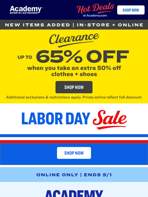 academy newsletter: 🚨CLEARANCE! Extra 50% OFF Today