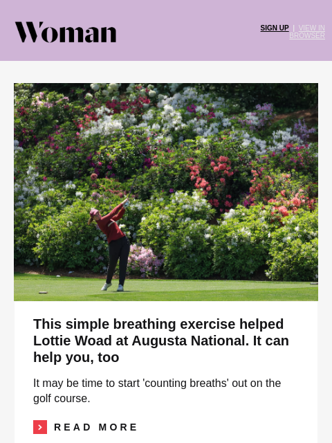 golfdigest newsletter: Lottie Woad’s Augusta National breathing exercise