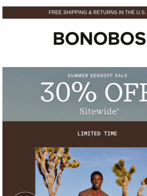 bonobos newsletter: Need a Shirt? It’s 30% Off Right Now