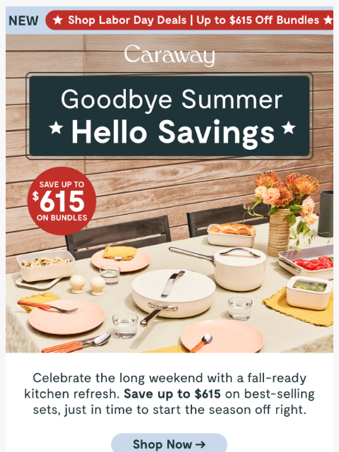 carawayhome newsletter: LIVE: Labor Day Deals + 2x Entries 🛍️