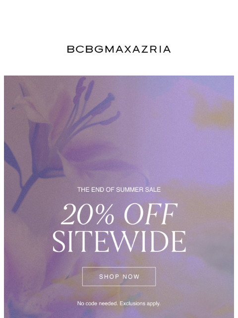 bcbg newsletter: The End of Summer Sale