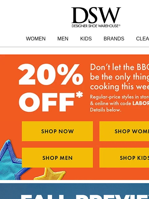 dsw newsletter: 🙋 Hold it: 20% off new fall faves >>>