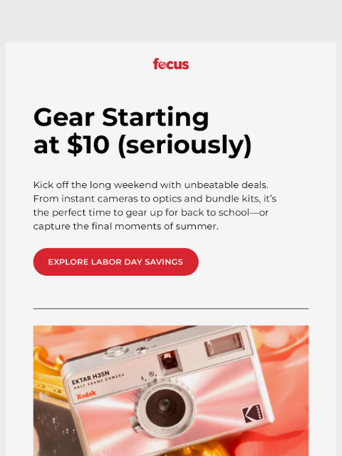 focuscamera newsletter: Labor Day deals starting at $10