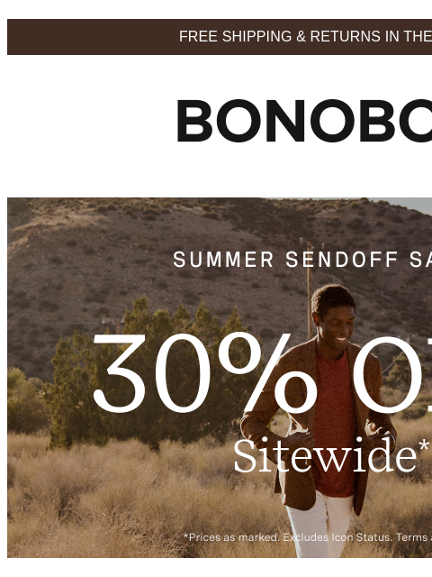 bonobos newsletter: 30% Off the Best of Our Best