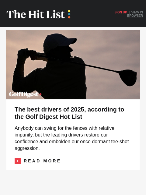 golfdigest newsletter: The best drivers of 2025