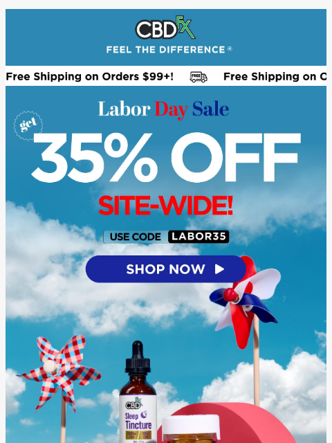 cbdfx newsletter: 35% OFF Labor Day Sale starts NOW! 🎉