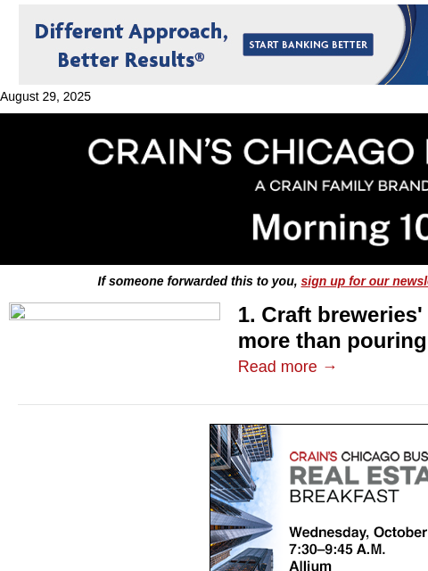 crainalerts newsletter: Craft breweries enter a new era