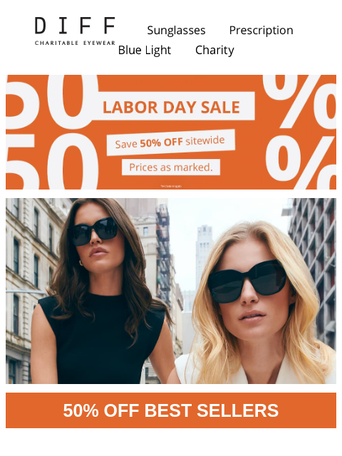 diffeyewear newsletter: 50% Off Hot Shades 🔥