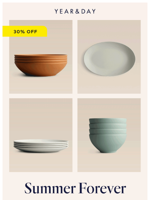 yearandday newsletter: 30% off Outdoor