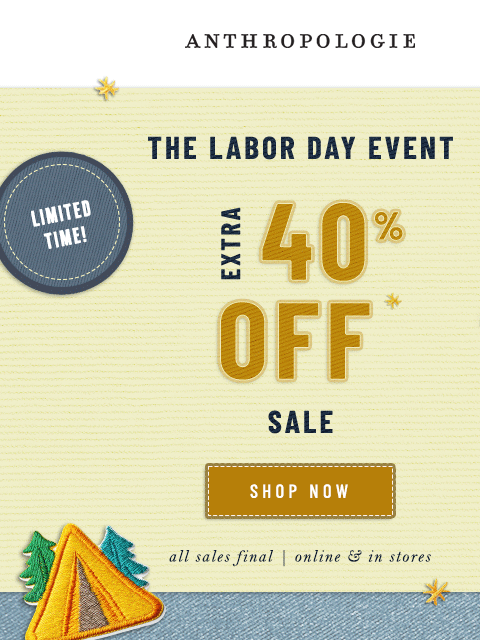 anthropologie newsletter: Extra 40% Off Sale + 25% Off Designer Denim